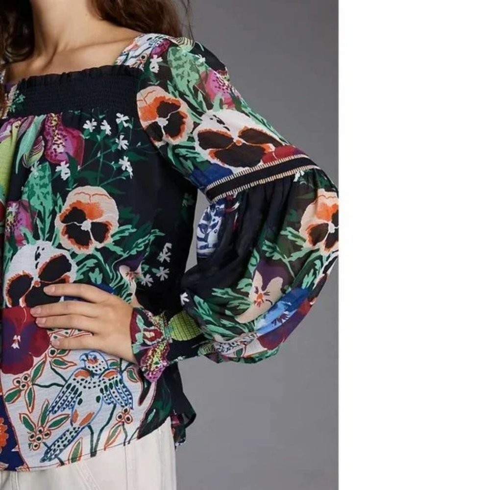Anthropologie Lil Sire Puff-Sleeved Blouse